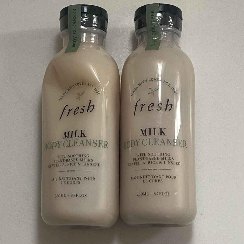 Fresh Milk Body Cleanser Soothing Plant Based Centella Rice Linseed 8.7oz 2 Pack